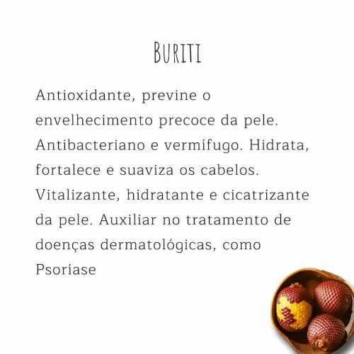 óleo vegetal de buriti